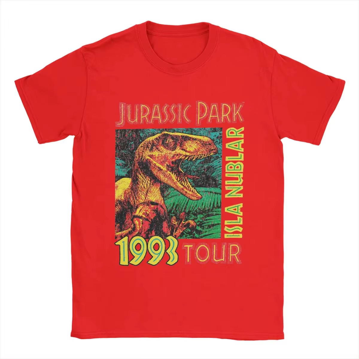 T-shirts pour hommes Jurassic Park 1993 Tour nouveauté pur coton t-shirt à manches courtes