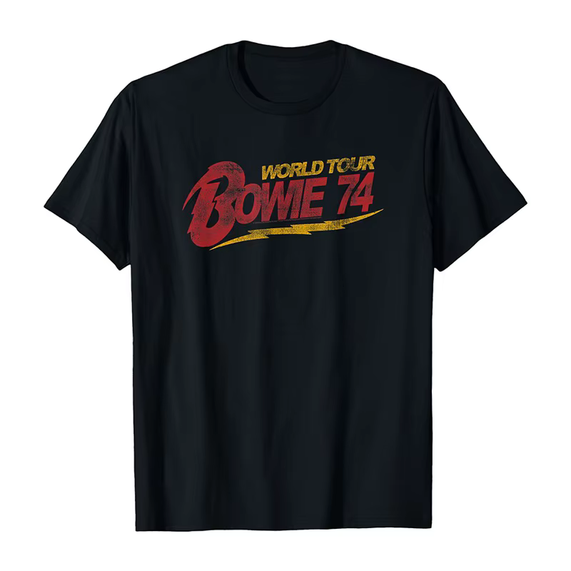 T-shirt imprimé rétro américain pour hommes et femmes, Top David Bowie Rock Singer Art
