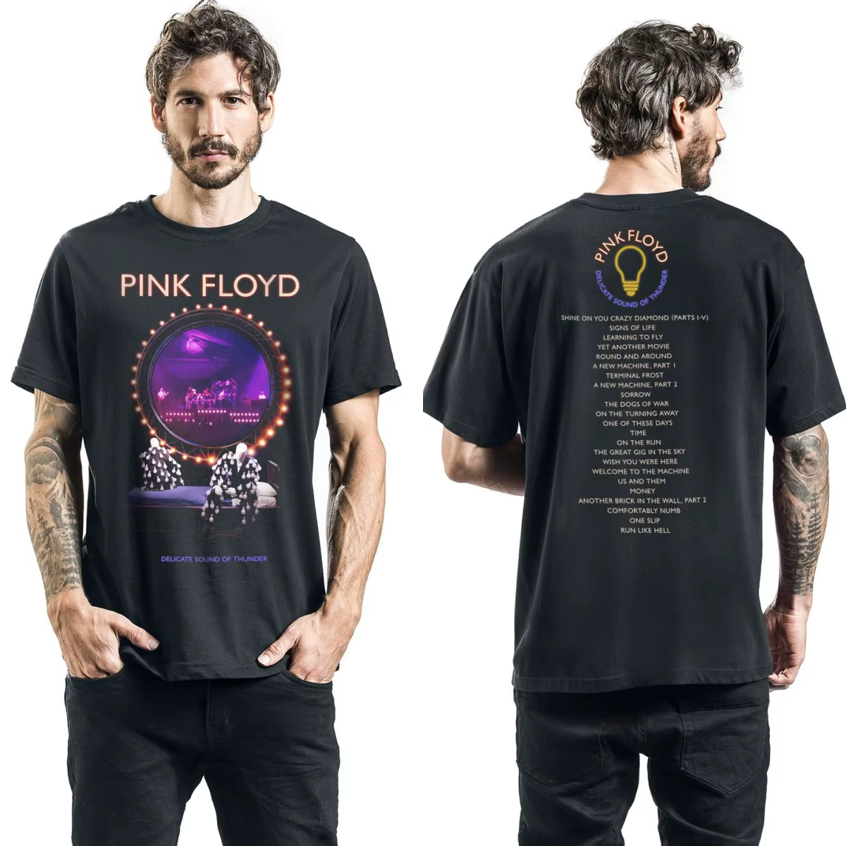 T-shirt en coton rose vif avec motif Floyd