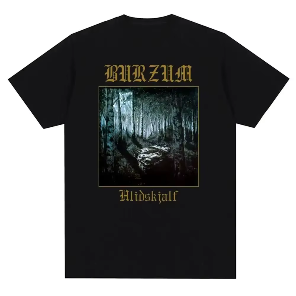 T-shirt vintage en métal avec impression de couverture d'album Burzums