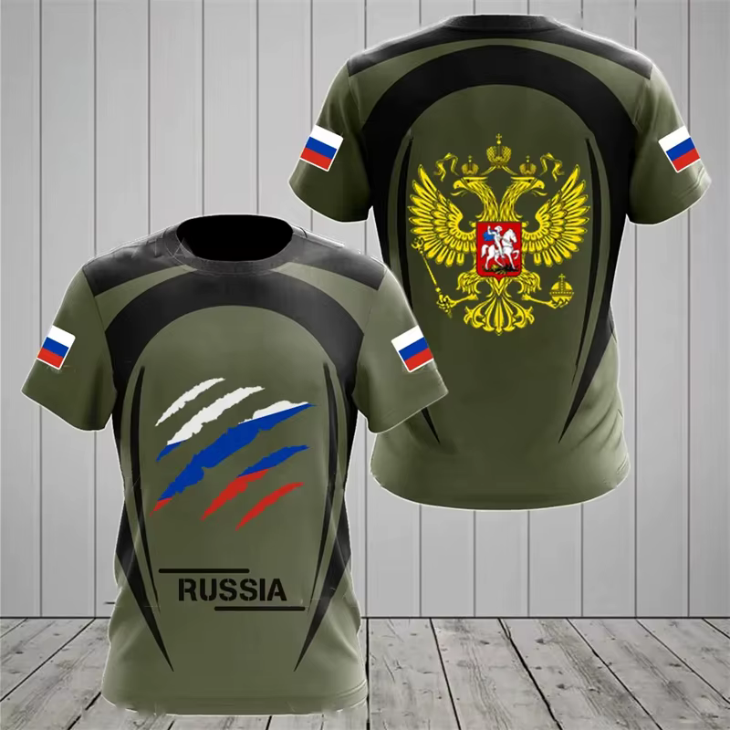 T-shirt décontracté pour homme Russie