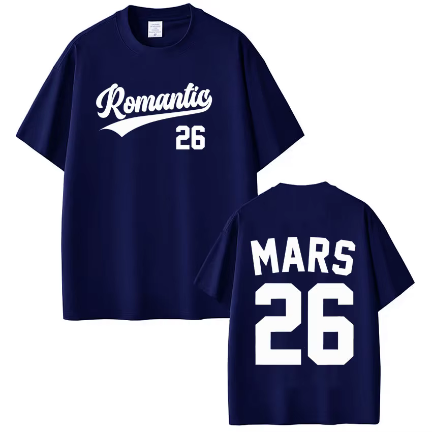 Bruno Mars The Romantic Tour 2026 T-shirt imprimé pour hommes et femmes