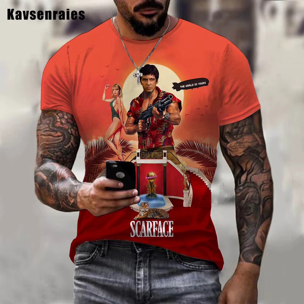 T-shirt du film planchers face Tony Montana pour hommes et femmes