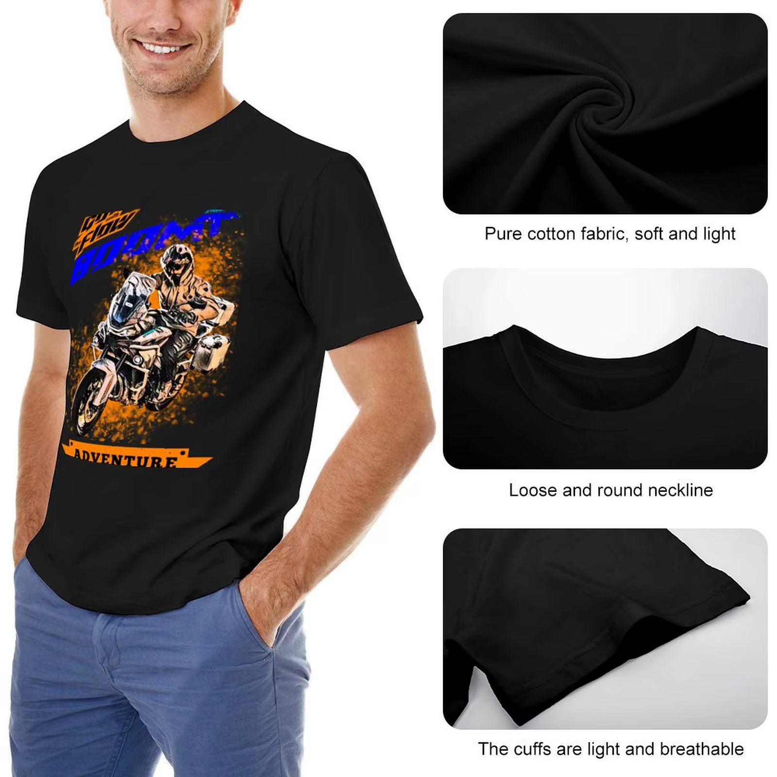 CFMoto-T-Shirt pour Homme, Vêtement Esthétique, Pack, 800