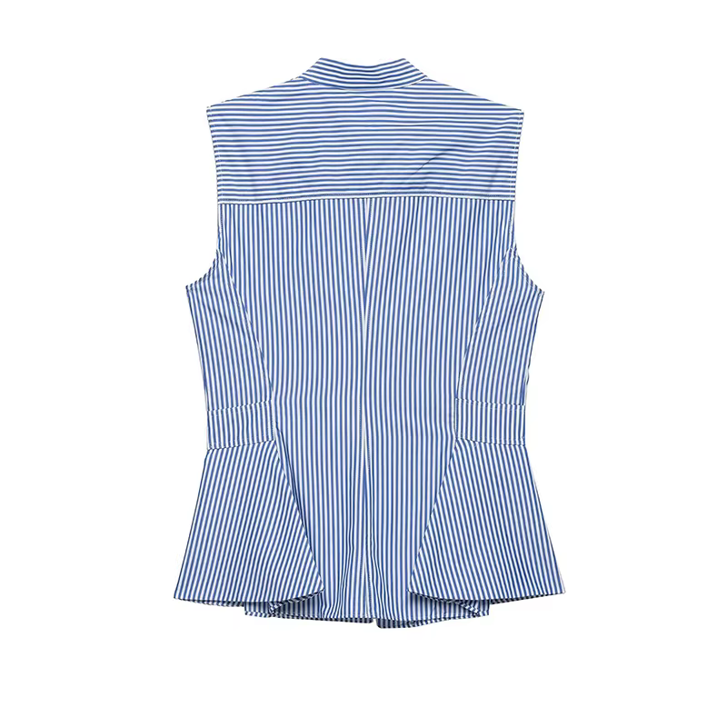 Débardeur Femme Été 2026 Nouvelle Collection Rayé Slim Col Rond Rétro Chic Urbain Élégant Voyage Vacances