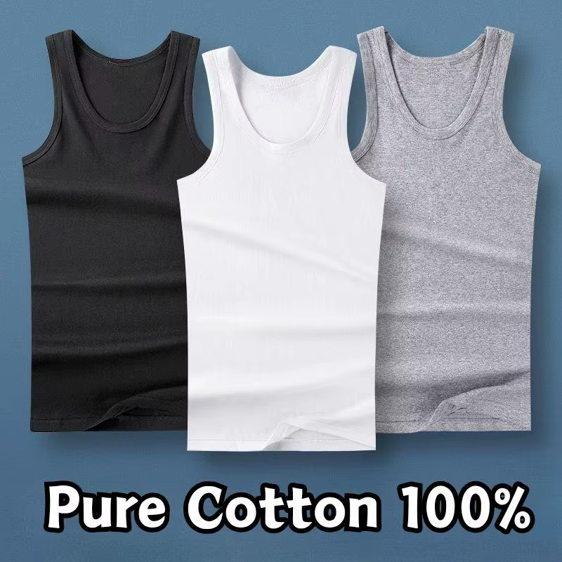 100% pur coton blanc gris noir hommes débardeurs été grande taille Singlets Fitness