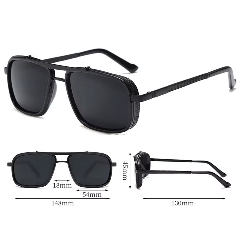 1/2/3 pièces nouveau Style élégant rétro voiture lunettes de soleil épaissi Double faisceau Punk hommes