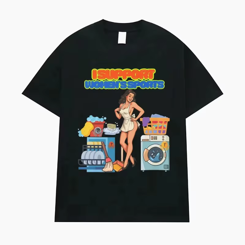 T-shirt humoristique et sarcastique « Je soutiens les sports féminins » pour hommes et femmes, vêtements streetwear, mode hip-hop