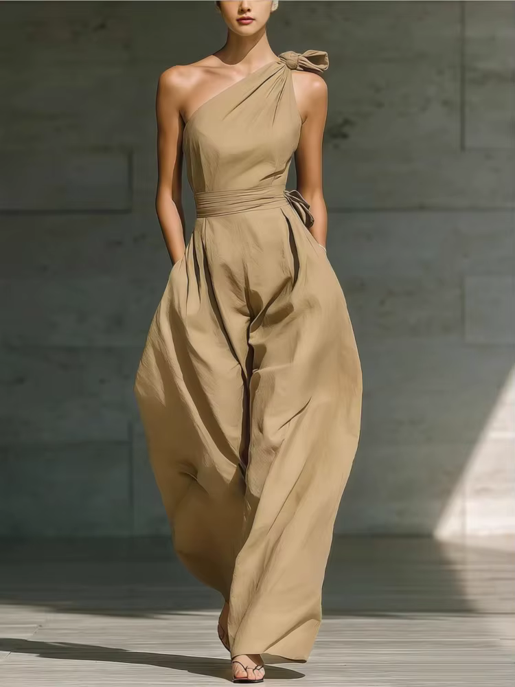 Combinaisons sans manches élégantes pour femme – Collection été 2026 – Tenue décontractée asymétrique à une épaule – Qualité supérieure