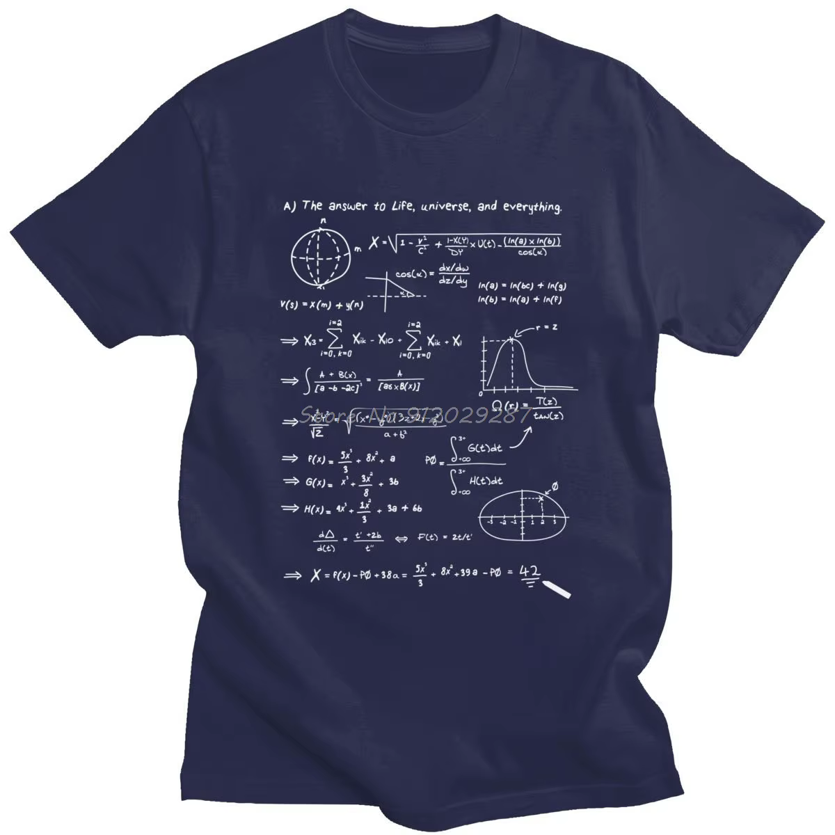 T-shirt mathématique drôle signifiant de vie chemise hommes coton à manches courtes Humor