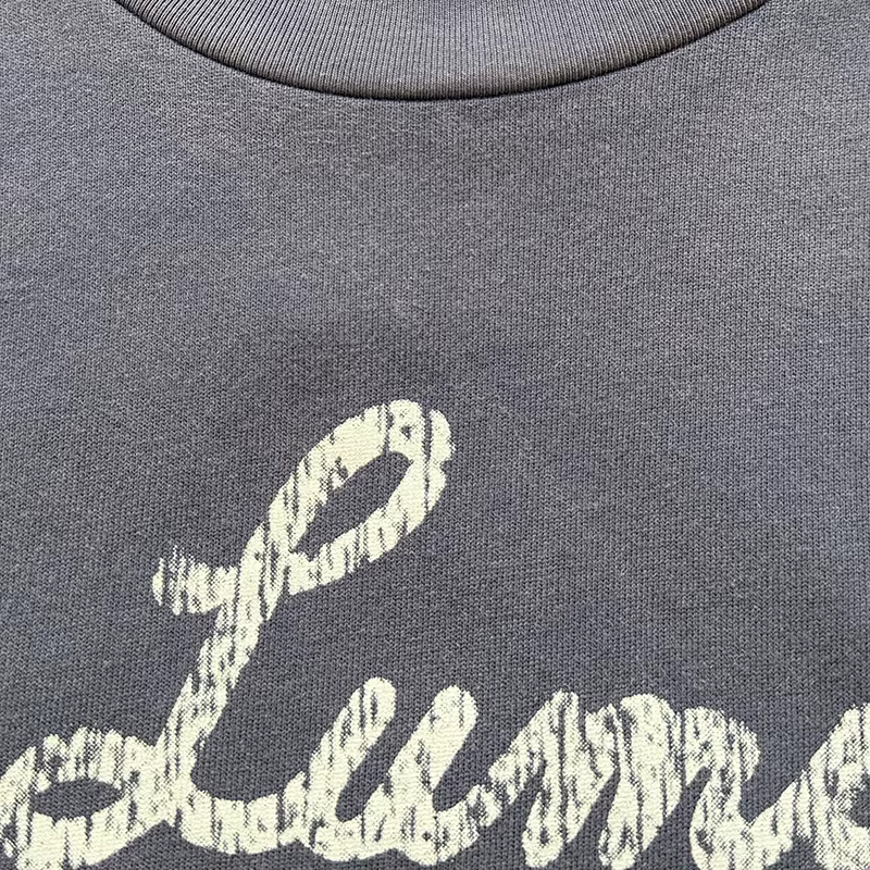 T-shirt décontracté unisexe Saint La Lumière avec logo imprimé lettres craquelées