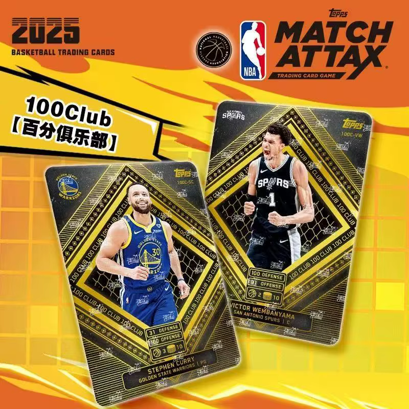 TOPPS Authentique 2025 NBA Star MATCH ATTAX Jeu de Cartes à Collectionner de Basketball, Pack Énergie de Combat, Cartes de Collection