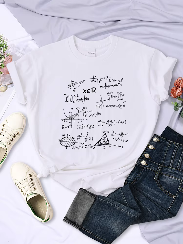 Formule mathématique imprimer femmes T-Shirt été vêtements de sport rue Hip Hop à manches courtes personnalité respirant