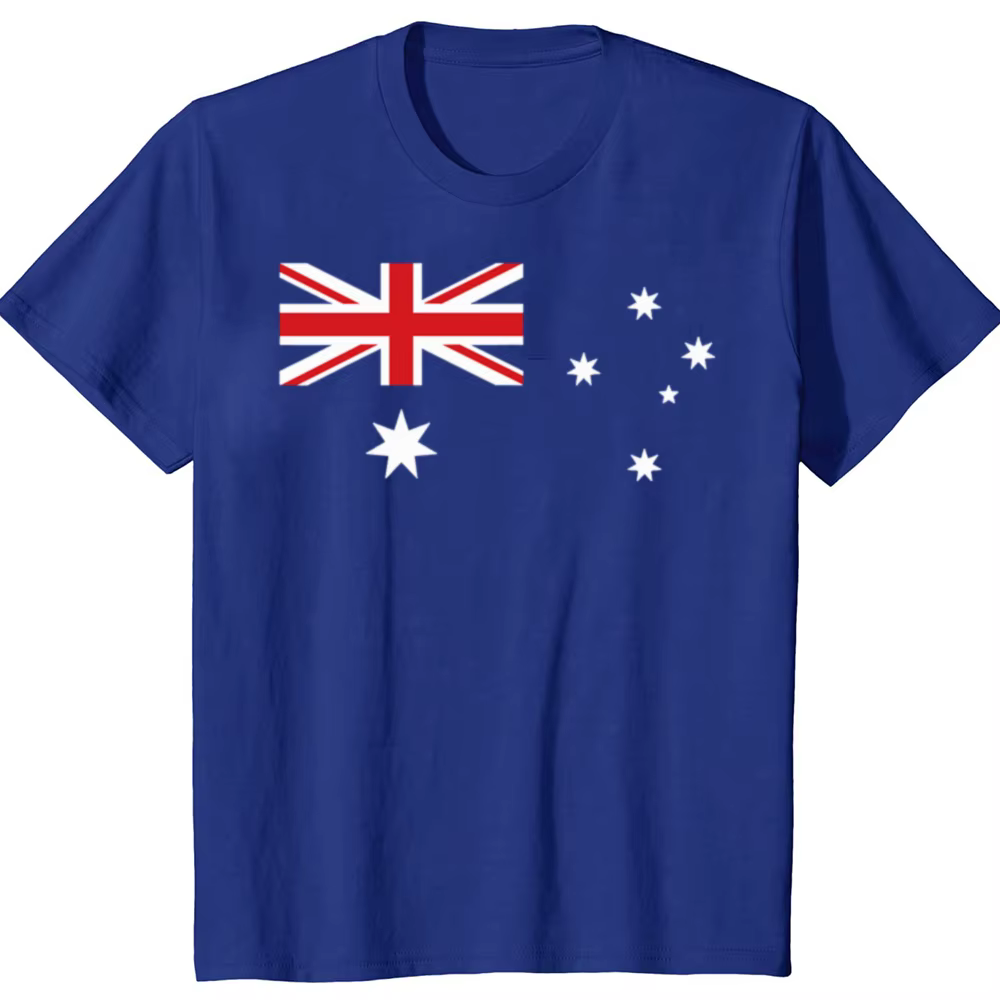 Drôle australie drapeau australien jour graphique T-shirts hommes mode décontracté surdimensionné t-shirt 100% coton