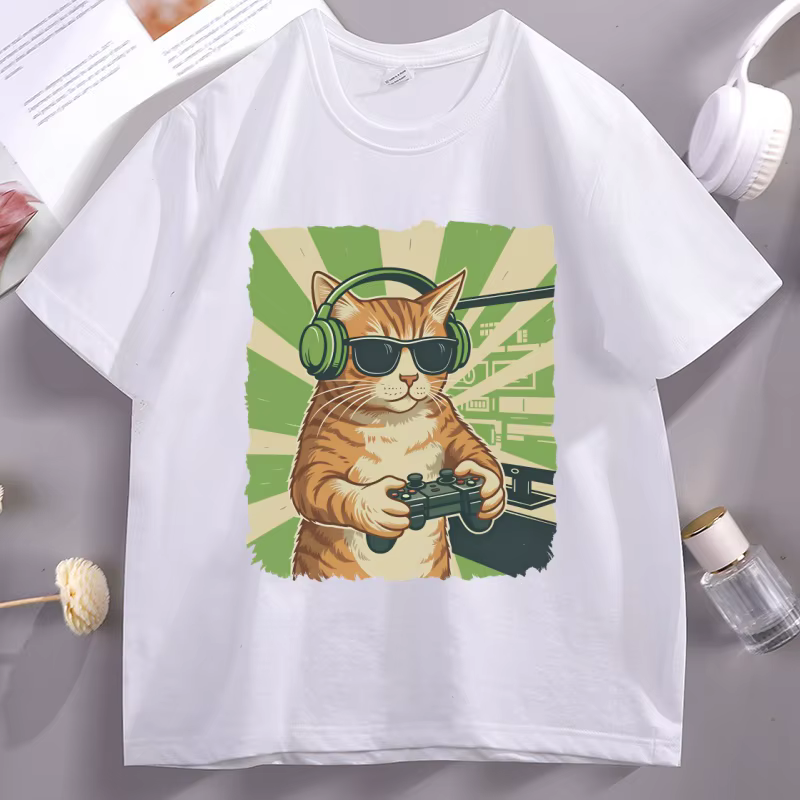Gamer chat T-Shirt jeu vidéo
