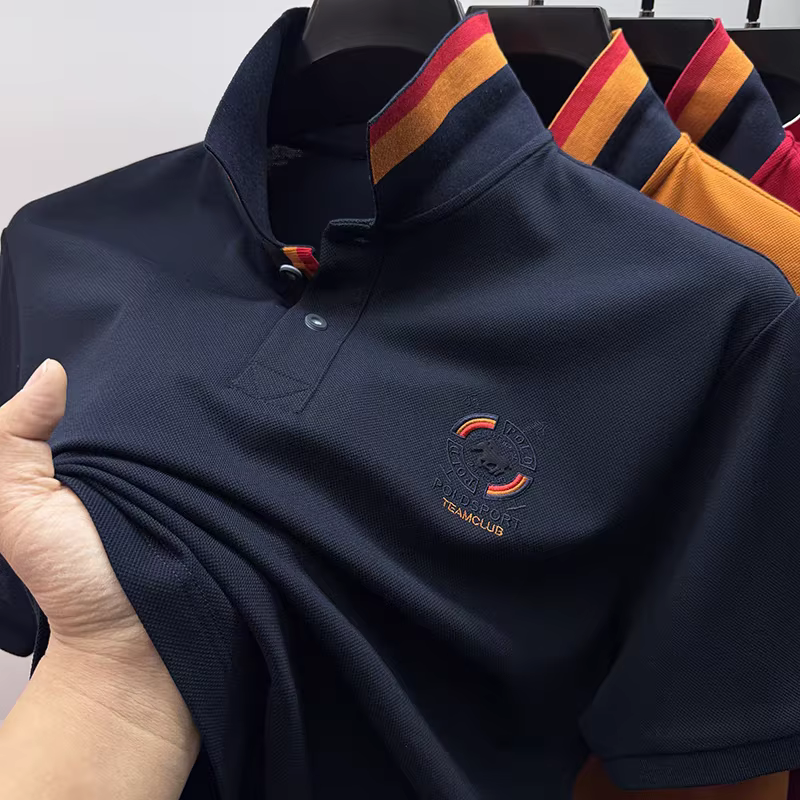 Symbole de marque brodé nouveau polo à manches courtes été texture haut de gamme respirant à la mode hommes décontracté Paul T-shirt