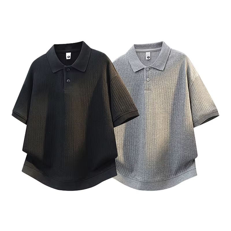 Polo à revers vertical en jacquard pour homme