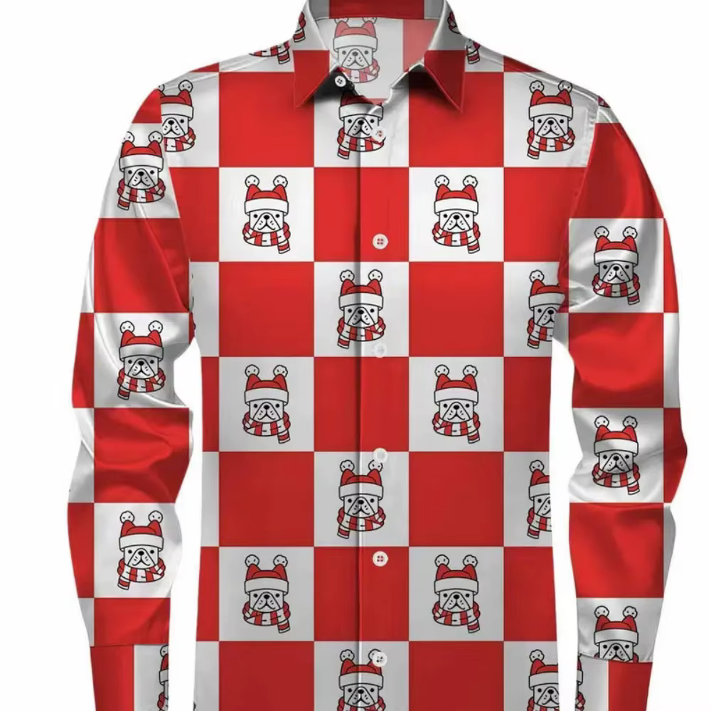 Chemise de noël à manches longues pour hommes