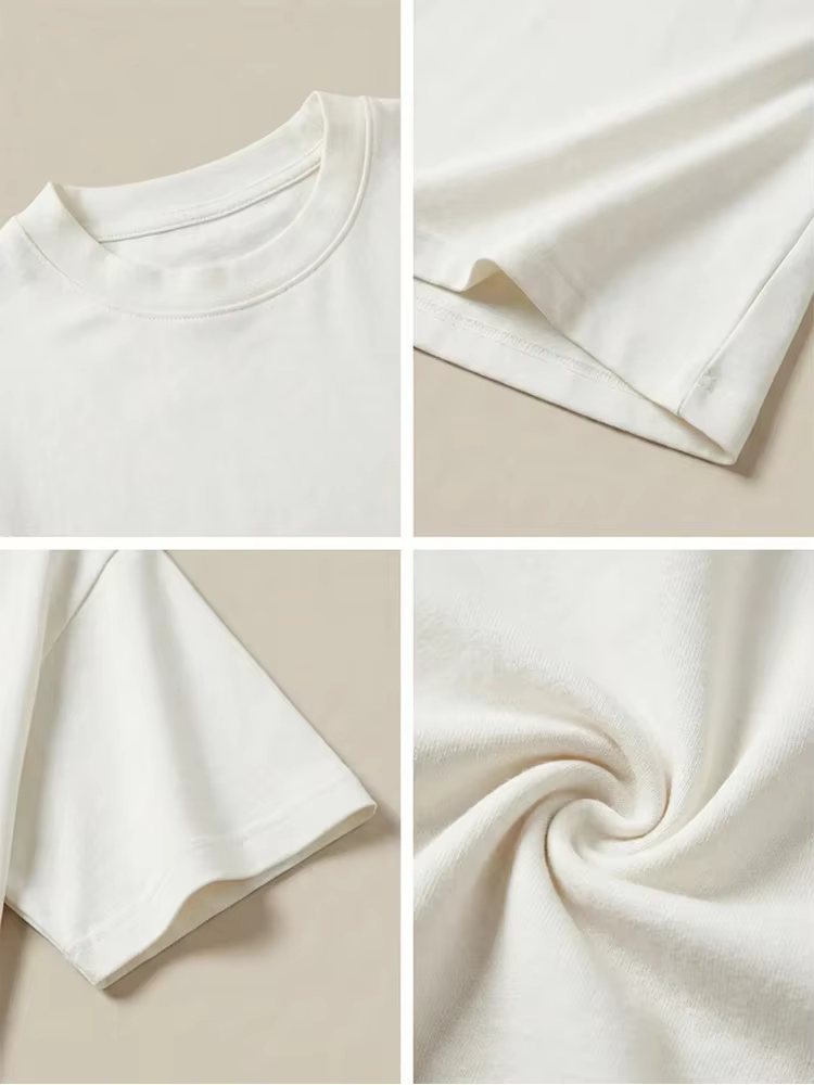 Soldes d'été : T-shirt femme en coton décontracté à col rond et manches courtes