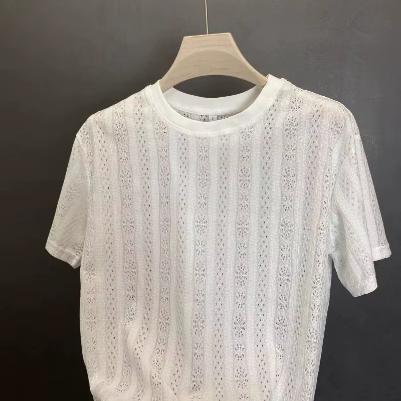 T-shirts pour hommes en maille respirante ajourée