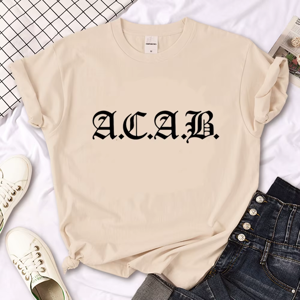 T-shirt manga japonais pour femmes, vêtements comiques, Acab, été, 600
