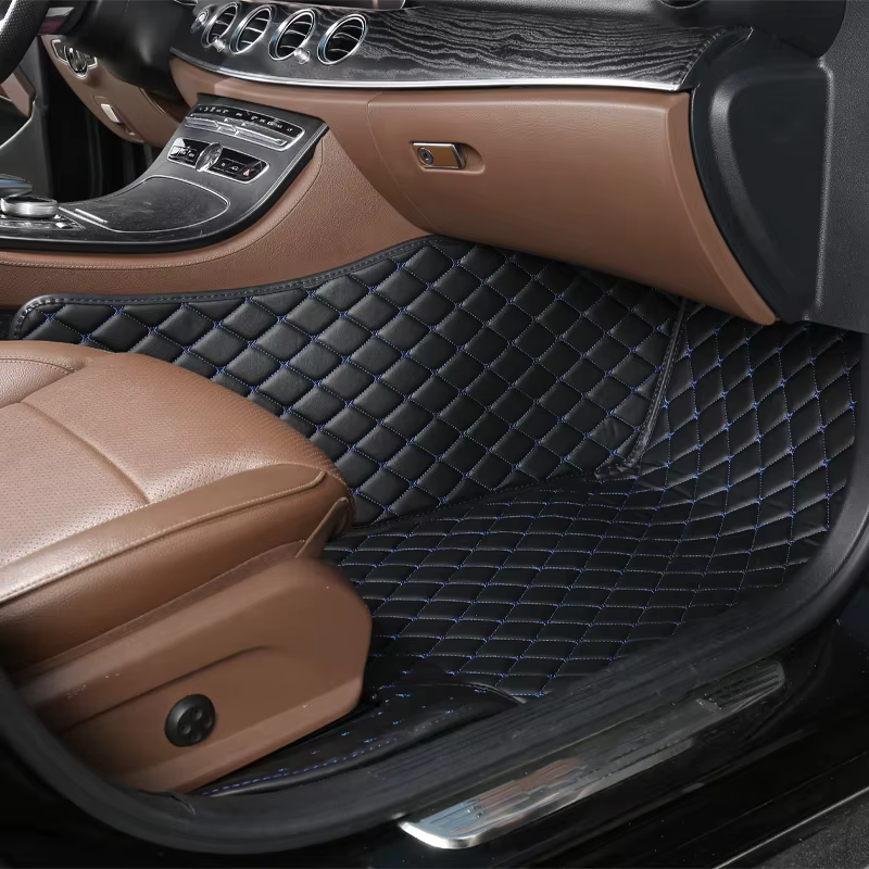 Tapis de sol de voiture en cuir pour Volkswagen Polo 6r 2019 2020 2021, pour hommes et femmes, diamant personnalisé, antidérapant, intérieur de luxe, 1 pièce, accessoire automobile