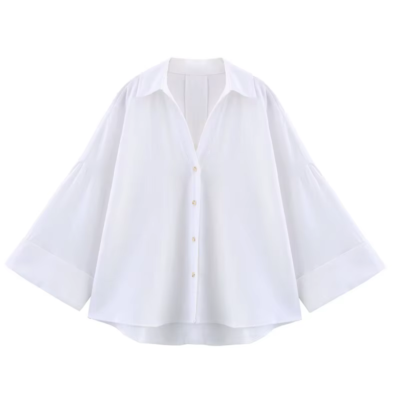 MUJER rayé chemise femme blanc chemises décontractées amples pour les femmes été boutonné