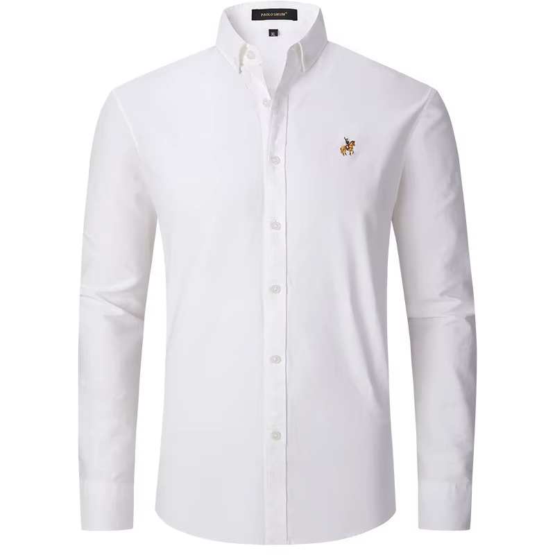 Nouvelle chemise boutonnée en tissu Oxford haut de gamme pour homme