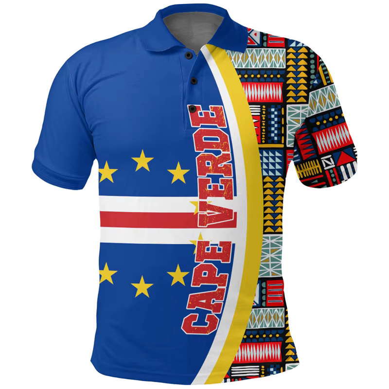 Polo vintage imprimé en 3D pour hommes
