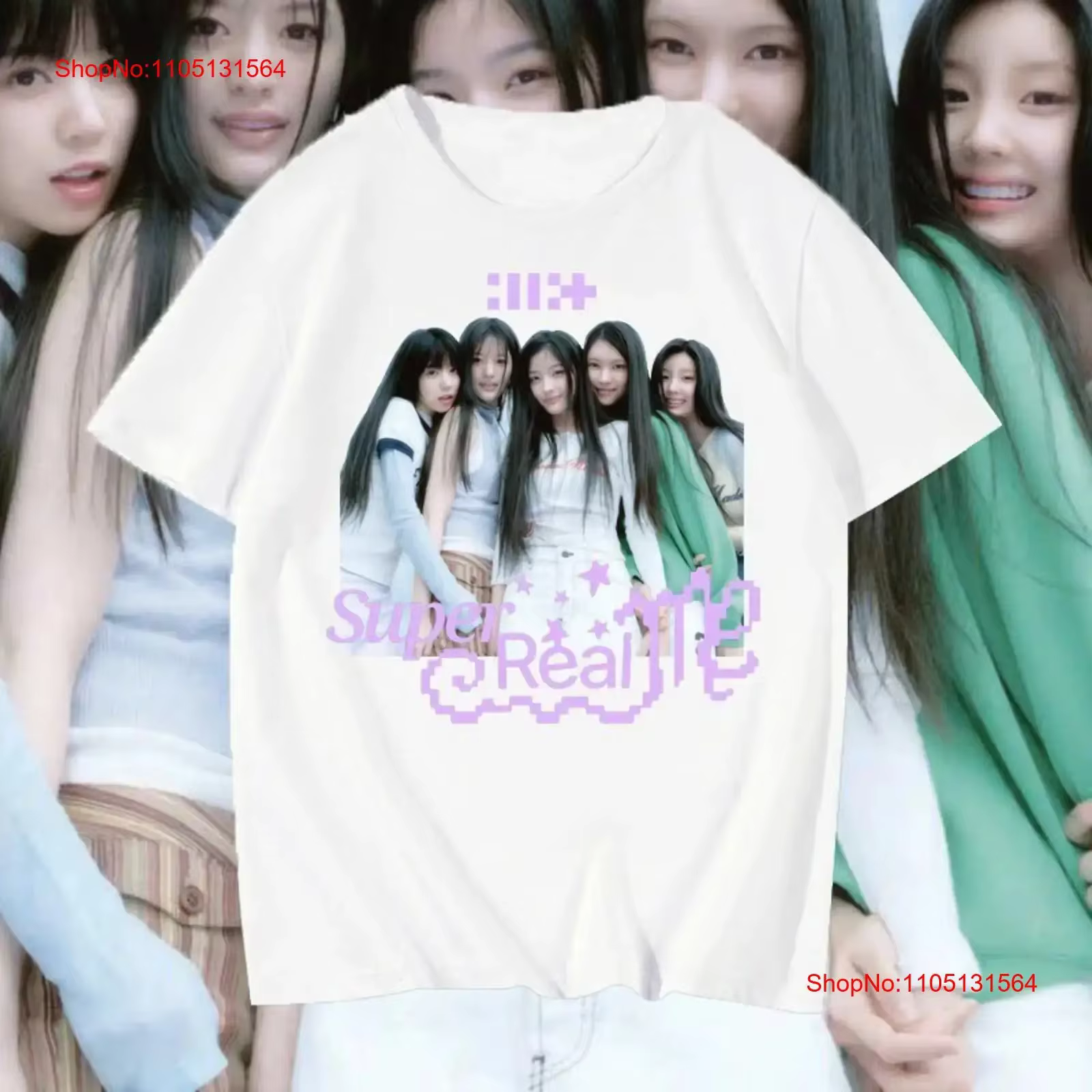 ILLIT SUPER REAL ME t-shirt Kpop fille groupe Fan pour S 5XL vintage lavé homme légèrement unisexe haut pour un usage quotidien étiré
