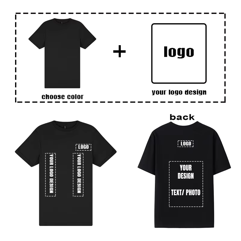 Logo personnalisé gratuit coton à manches courtes couleur unie col rond t-shirts hauts t-shirt