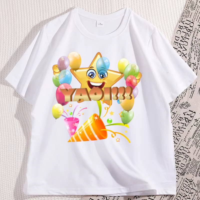 Pastel Yaoi esthétique t-shirt décontracté coton à manches courtes col rond t-shirts doux Kawaii graphique