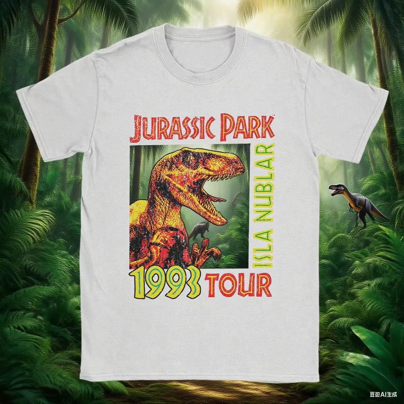 T-shirts pour hommes Jurassic Park 1993 Tour nouveauté pur coton t-shirt à manches courtes
