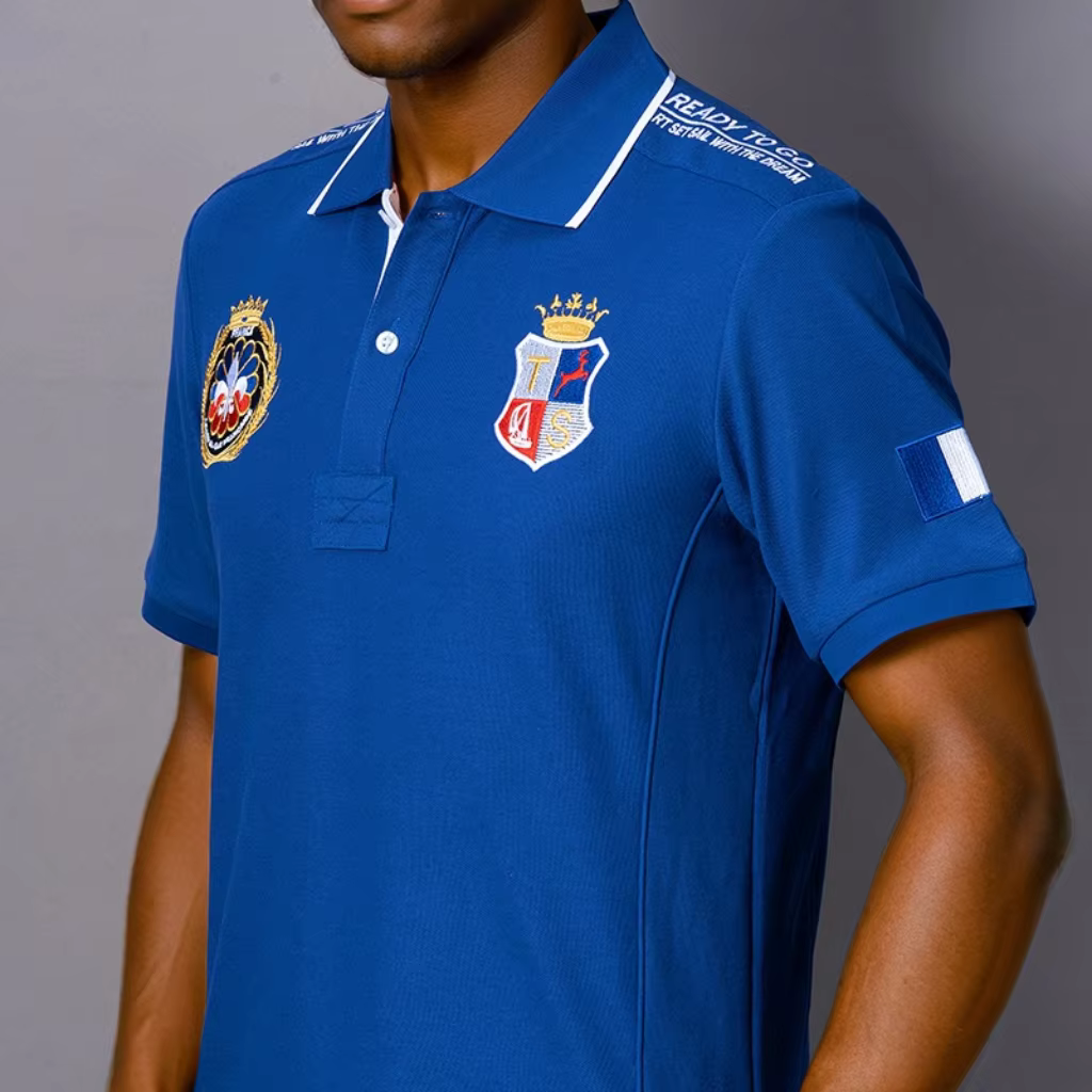 Nouveau Polo d'été pour Homme – Qualité Supérieure pour Fans de Football Français – Broderie Manches Courtes – Bleu Ample – Col Sport Golf – T-shirts