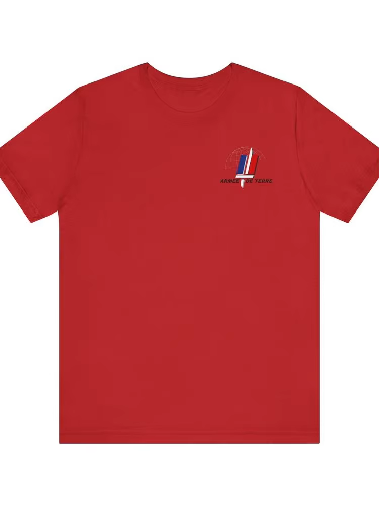 T-shirt Manches Courtes 100% Coton, Décontracté, Armée Française, Terre