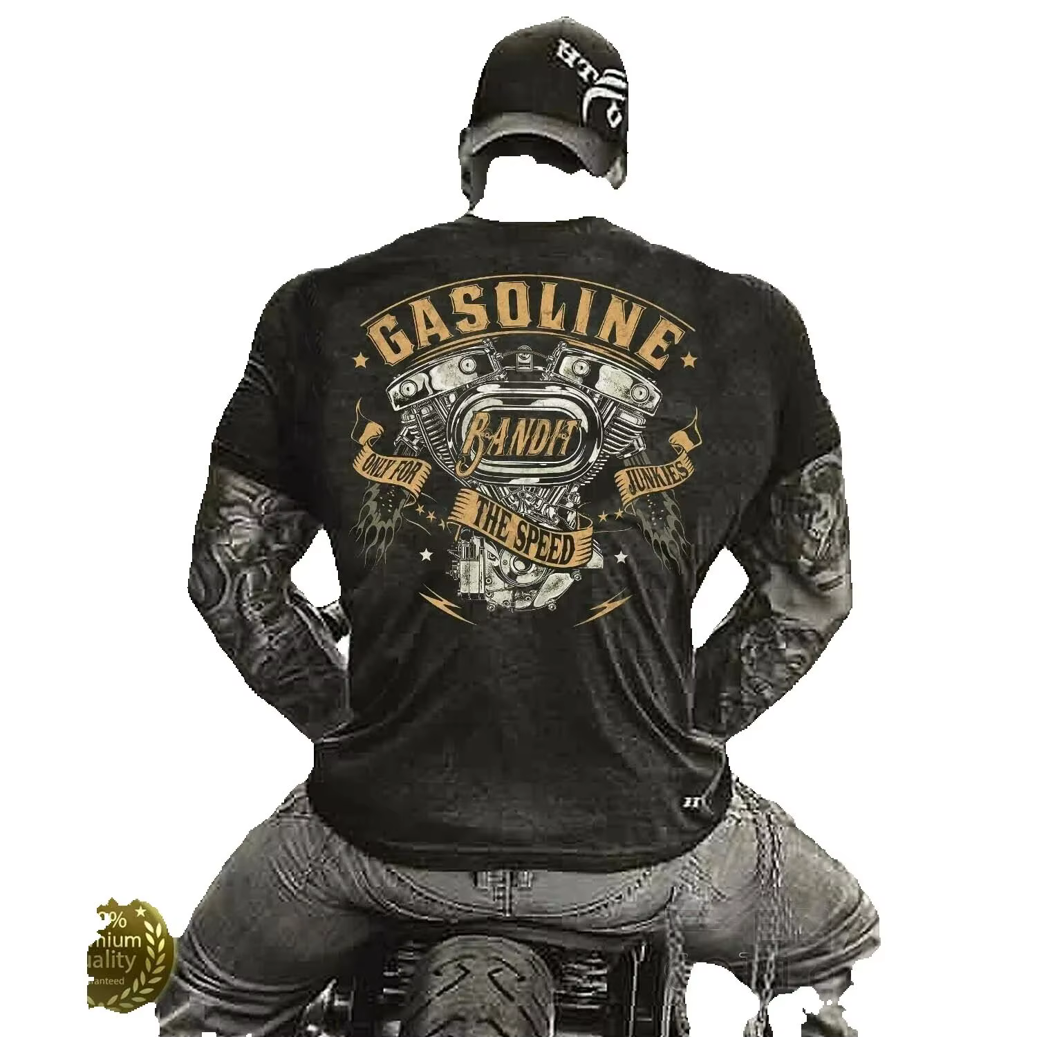 Respect pour les motards v-twin moteur Chopper motocycliste T-Shirt 100% coton col rond manches courtes décontracté