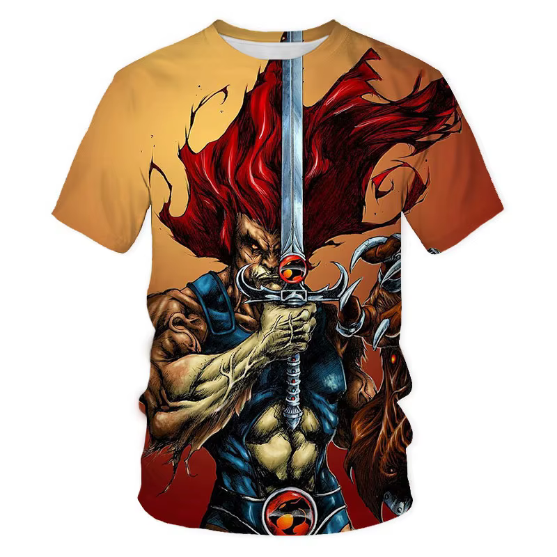 Nouveau Thundercats t-shirts dessin animé 3D impression mode hommes femme T-shirt Streetwear surdimensionné Harajuku