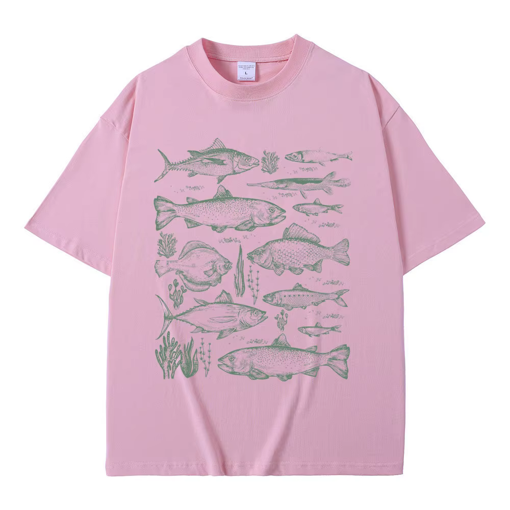 Poisson tatouage Style T-shirt pêche drôle Meme graphique T-shirts hommes décontracté coton Vintage à manches courtes