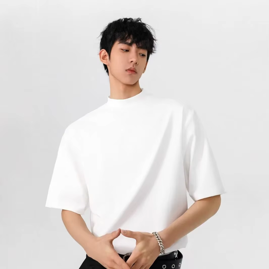 T-Shirt ample surdimensionné à manches courtes et col rond pour hommes