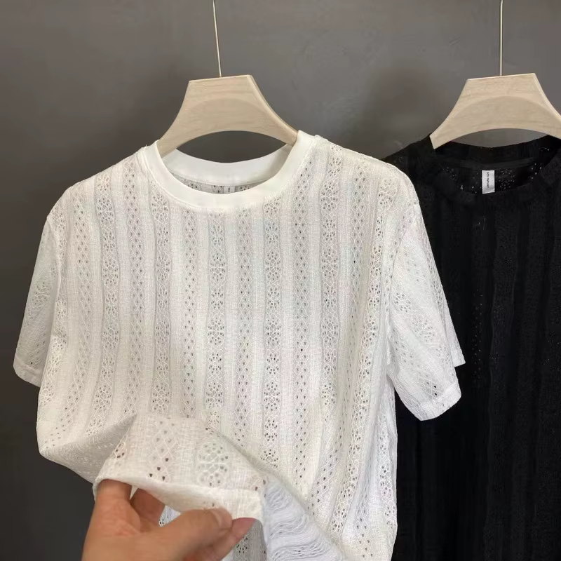 T-shirts pour hommes en maille respirante ajourée