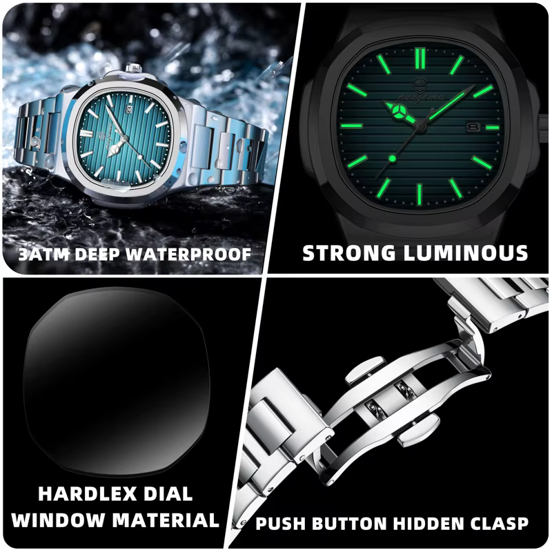 2025 Top marque de luxe mode plongeur montre hommes 30ATM étanche Date horloge Sport montres