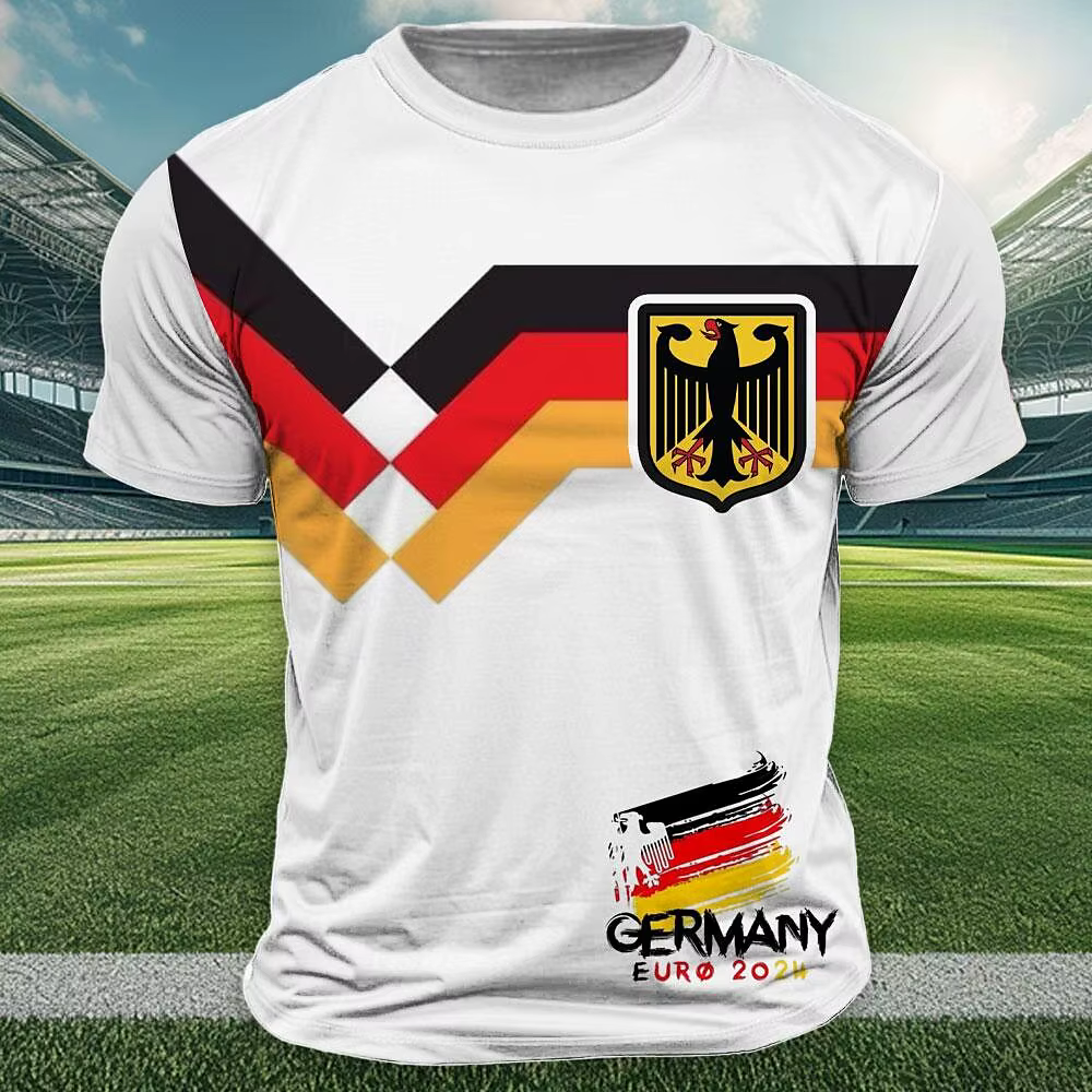 Allemagne drapeau National impression t-shirt pour hommes en plein air Jersey hauts de sport décontracté col rond ample à manches courtes été Deutschland t-shirts
