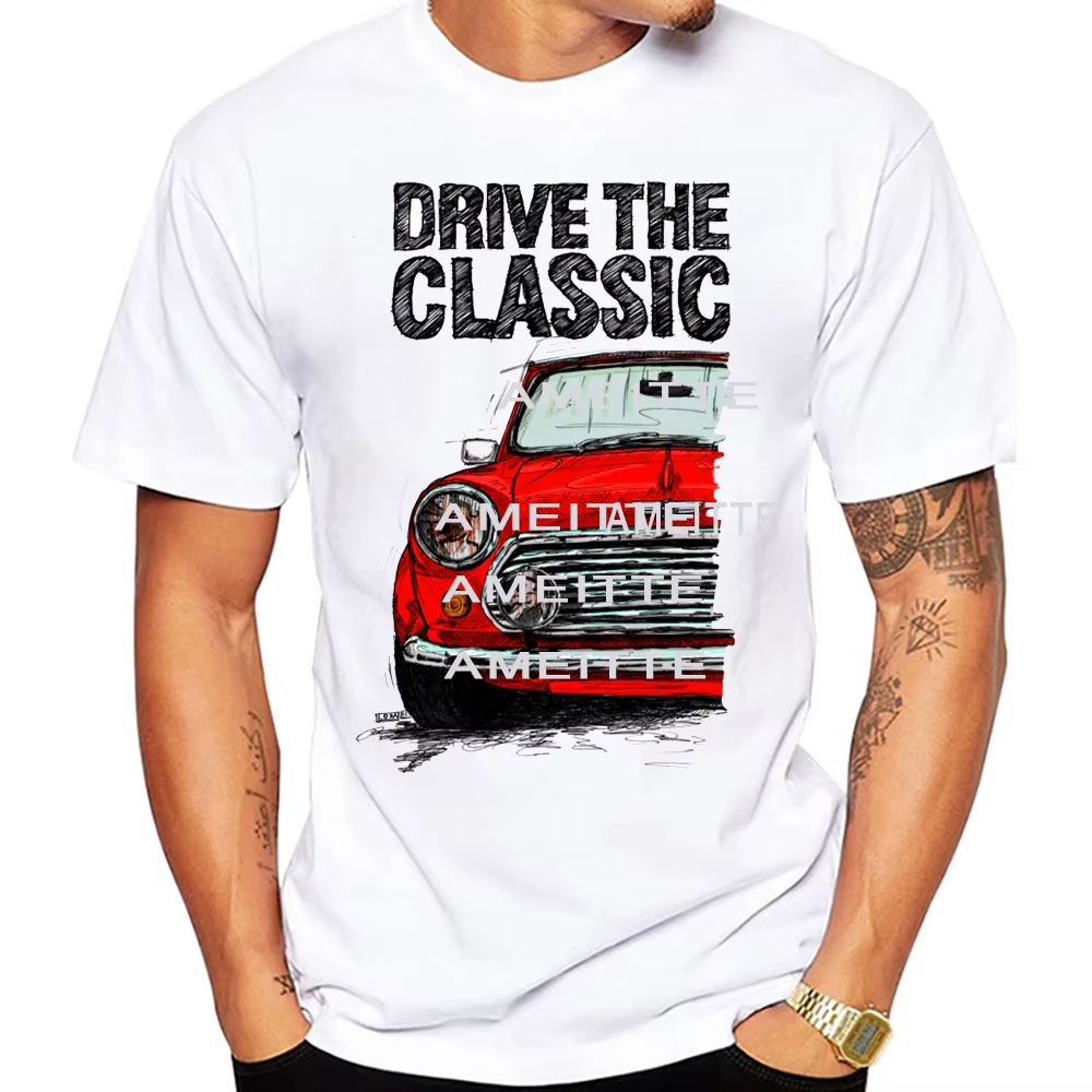 Conduire les minéraux classiques Cooper. T-Shirt nouvel été hommes à manches courtes voiture classique décontracté garçon t-shirts hauts