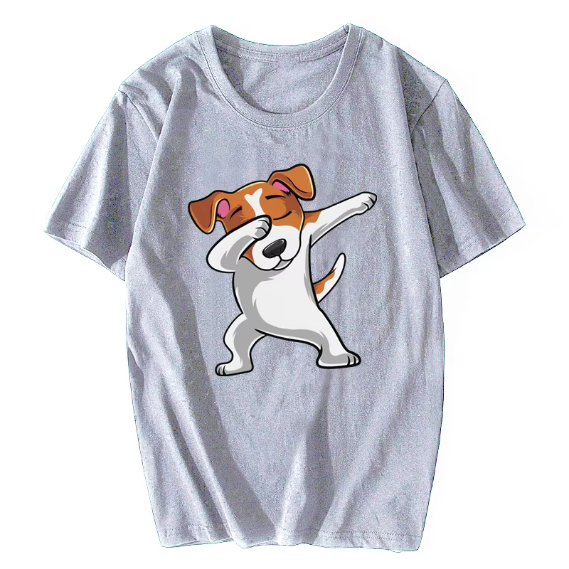 Drôle Jack Russell Terrier T-shirt hommes à manches courtes coton tamponnant chien