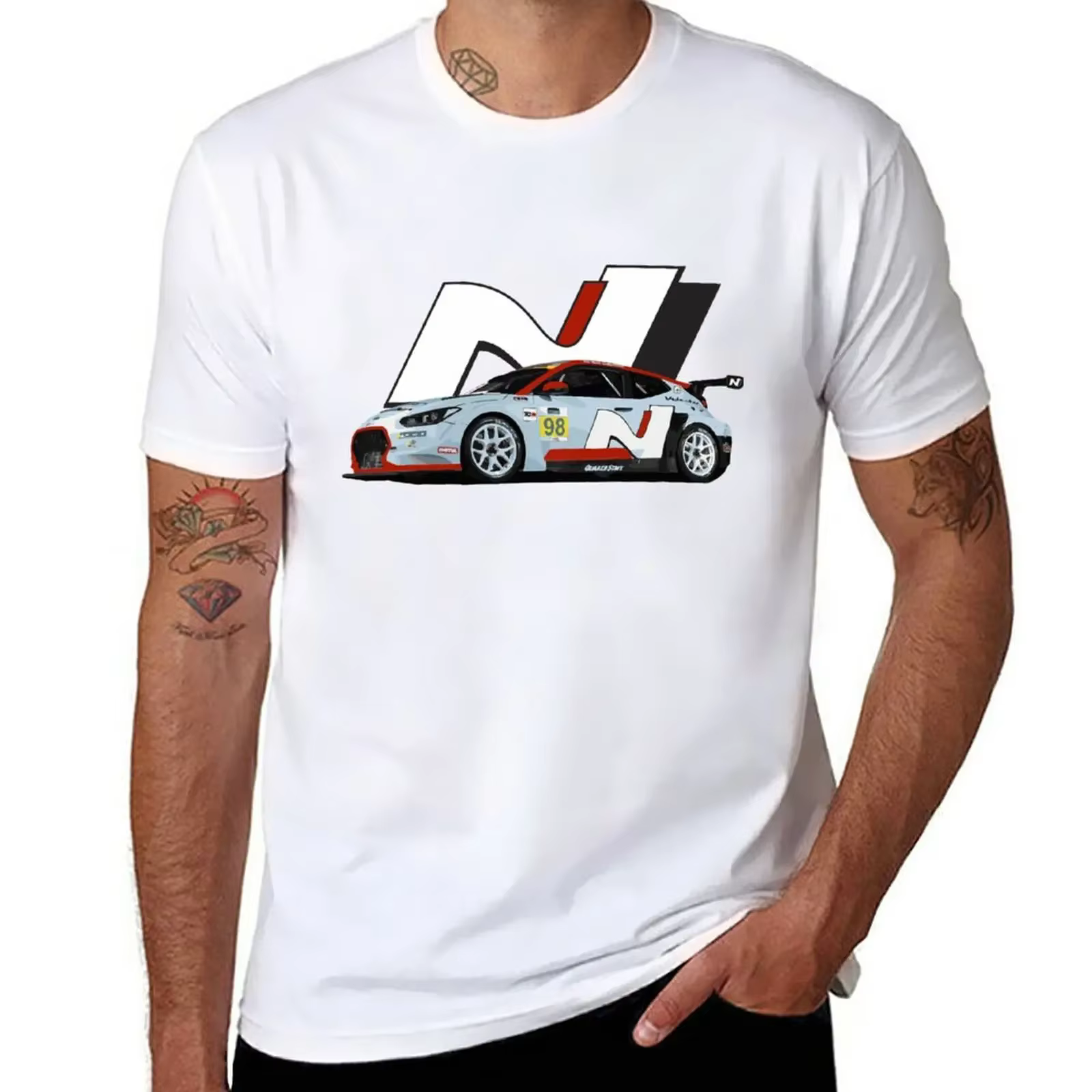 T-shirt graphique Veloster N TCR Race Car pour hommes, haut d'été, nouveau