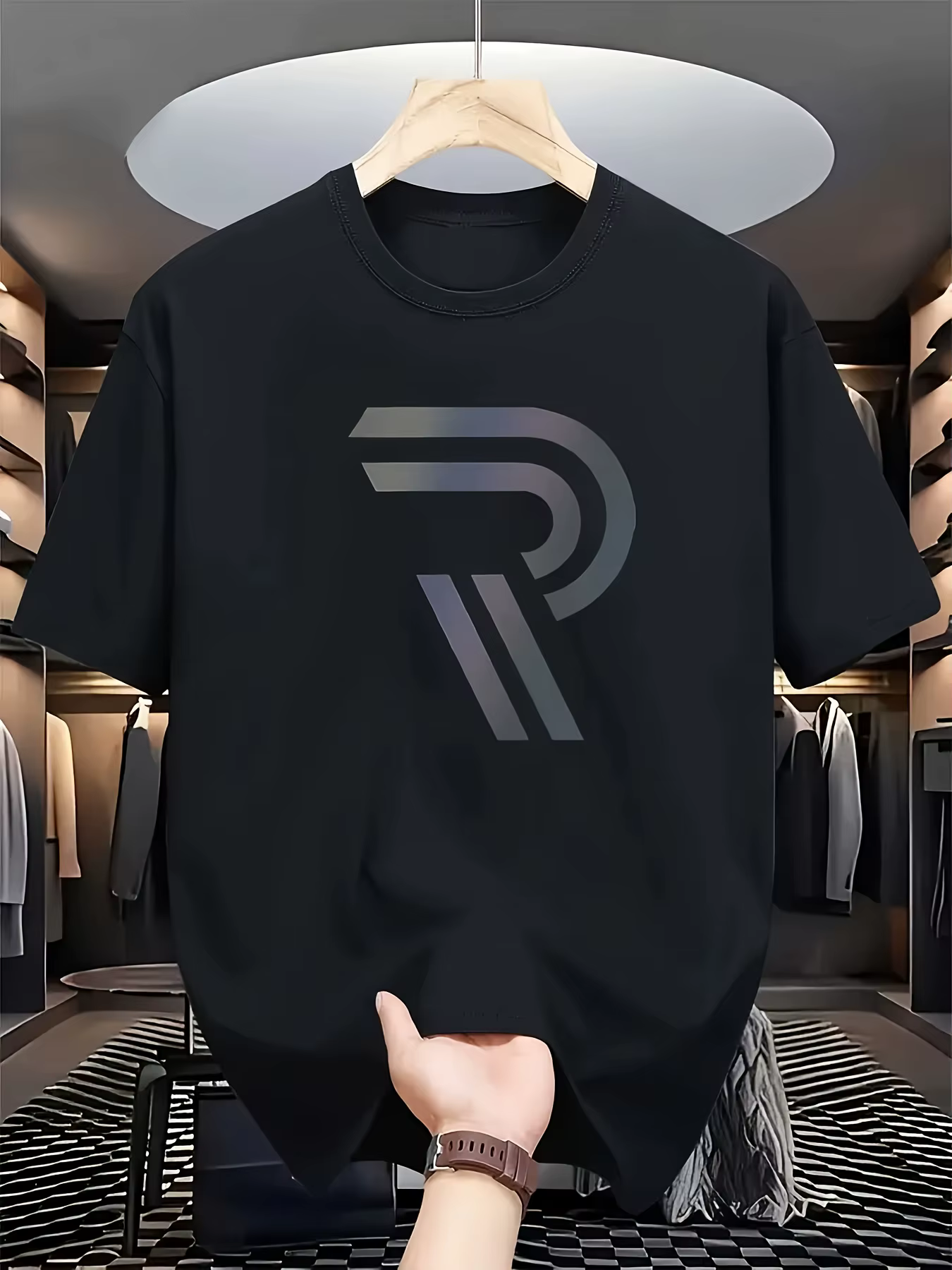 T-shirt imprimé de luxe décontracté pour homme - T-shirts graphiques streetwear tendance et confortables à porter - Vêtements pour homme une pièce