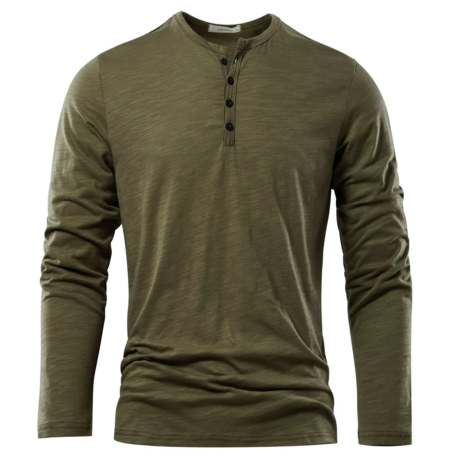 Henery cou à manches longues t-shirt pour hommes solide printemps décontracté