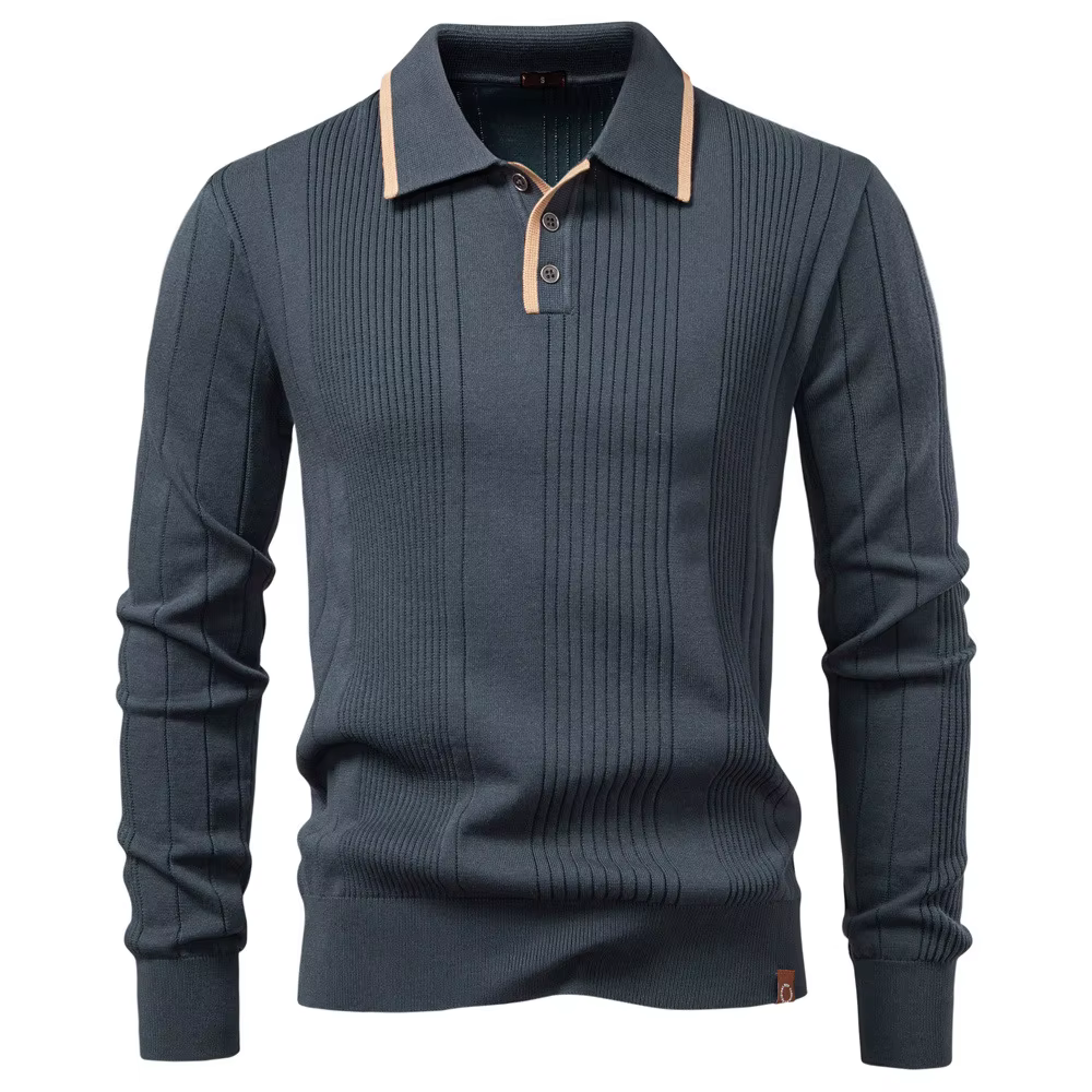 Nouveau Revers hommes pull Polo demi fermeture éclair haute qualité couleur bloquant tricoté
