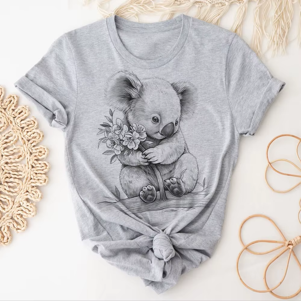 Koala t-shirt femmes été bande dessinée haut japonais femme