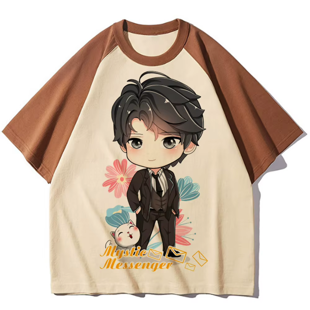Mystic Messenger Tee femmes Y2K élégant streetwear haut fille manga vêtements